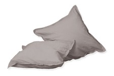 2 Stück Hahn Renforce Kissenbezüge 40x40cm stonewashed kitt steingrau 123061-722