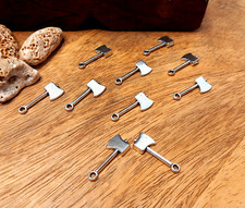 10 Axt Äxte 3D Anhänger Charms Kettenanhänger antik Silber Farbe DIY (17)