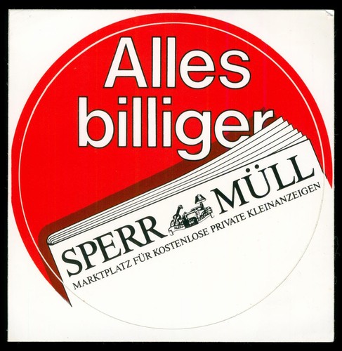 Werbe aufkleber sperrmüll - werbe,