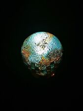 Tischlampe, beleuchtete Deko Glas Mosaikkugel, 18x14 cm,
