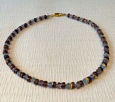 Kette...Collier...Böhmische Glasperlen...Luxus...Unikat...brillante Blautöne