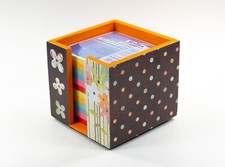 Zettelbox Blumen und Punkte -