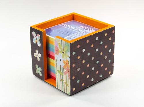 Zettelbox blumen und punkte - und,