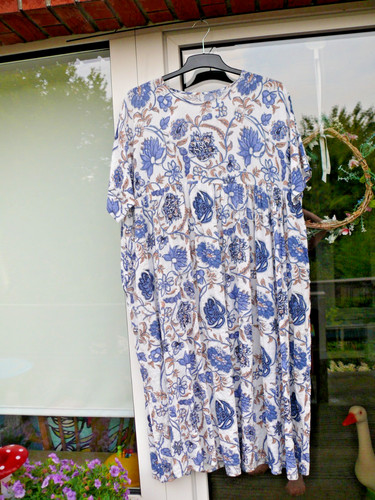 Kurzarm sommerkleid blau weiß - kurzarm-sommerkleid,