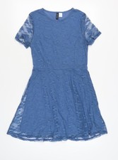 H&M Damen blau A-Linie Kleid