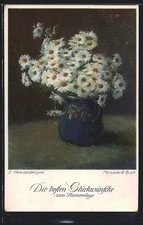 Künstler-AK Meissner & Buch M&B Nr. 2302: Margeriten im blauen Krug 1919 