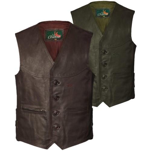 Chasse lederweste - la,