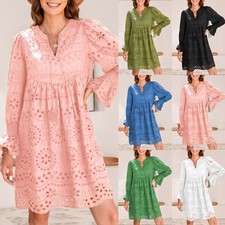 Damen Langarm Partykleid