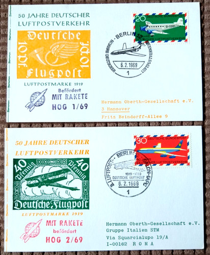 Ganzsachen drg raketenpost - drg,,