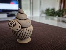 Schlange Figur Dekofigur Tonfigur Handarbeit Ton Schatulle