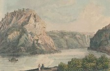 ST. GOARSHAUSEN - Loreley-Felsen - kol. Umrissradierung 1827