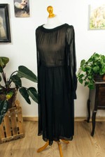 %SALE% Vintage orig 40er 50er Abendkleid schwarz Chiffon festlich Rockabella 38
