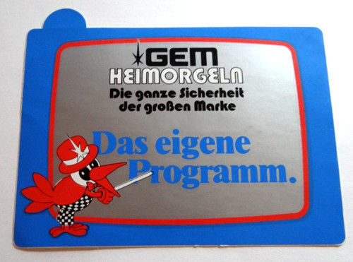Werbe aufkleber gem heimorgeln - gem,