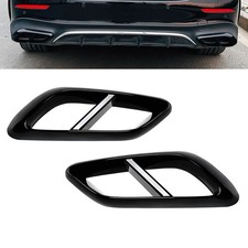2X Schwarz Auspuffblende Abdeckung ABS für Mercedes Benz E-Klasse W214 AMG 2024+