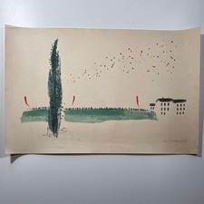 Arno Mohr Farblithographie Landschaft signiert 1968