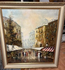 "Blumenmarkt in Nizza" Friedrich Karl Thauer