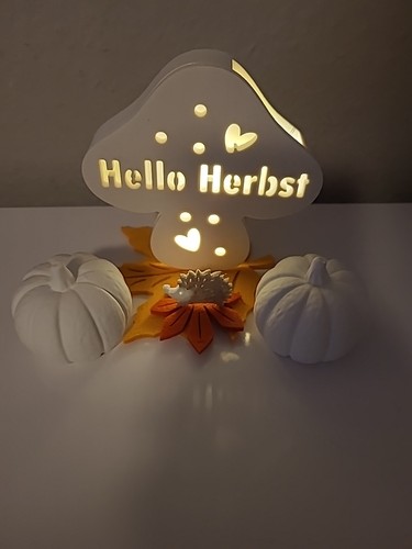 Herbst deko pilz mit - , licht
