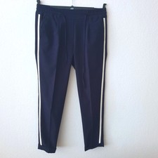 NEU OPUS bequeme SCHLUPFHOSE Marine Blau Weiß GUMMIBUND + BUNDFALTEN + TASCHEN