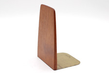 Buchstütze Buchhalter Teakholz & Messing Mid Century Danish Vintage H 15,5 cm