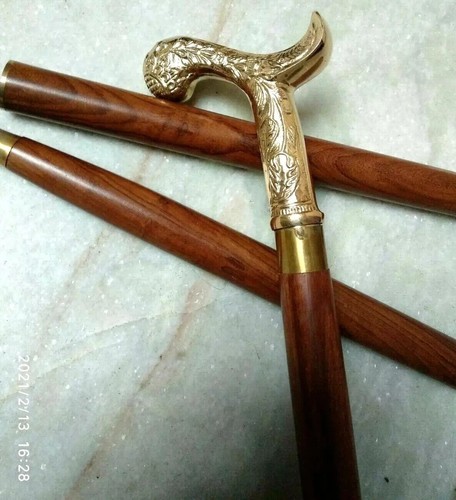 Vintage messinggriff holz - vintage,