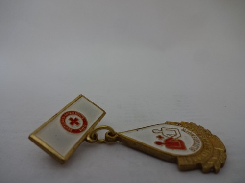 Gdr medal pin german red - medal,