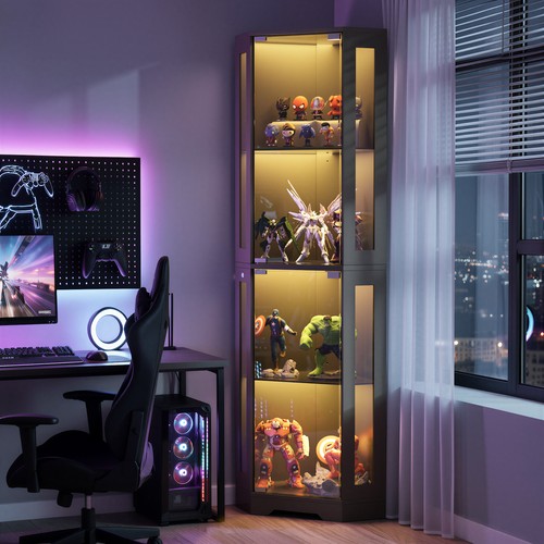 Eckvitrine mit glastüren tall - mit, glastüren,tall