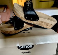 Dr. Scholl’s PESCURA Wedge Reese Iconic Echtleder Clogs schwarz 38 Made in Italy