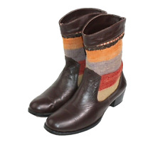 JADE COLLECTION VINTAGE STIEFEL SLOUCH BOHO ETHNO HIPSTER LEDER 41 #24-4# 