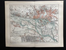 antike Landkarte Plan Hamburg