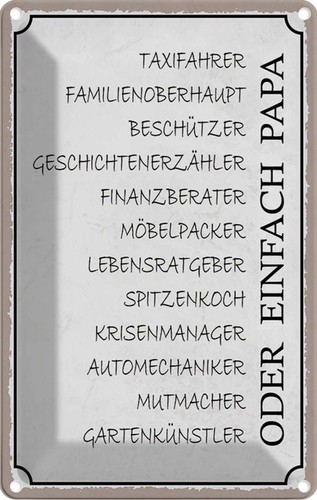 Blechschild 30x20 papa - 30x20,