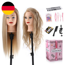 Frisierkopf 70% Echthaar Übungskopf 24 Zoll Frisieren Trainingsköpfe Für Friseur