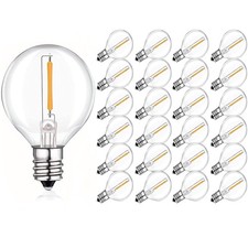 25er G40 lichterkette LED ersatzbirnen,LED Glühbirne E12 Sockel, Lichter Birnen