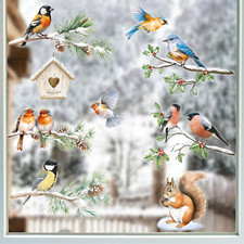 Fensterbilder Winter Vögel -