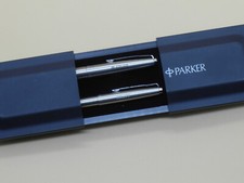 PARKER Schreibgeräte Set Edelstahl Kugelschreiber Füller KRUPP Mitarbeitergesch.