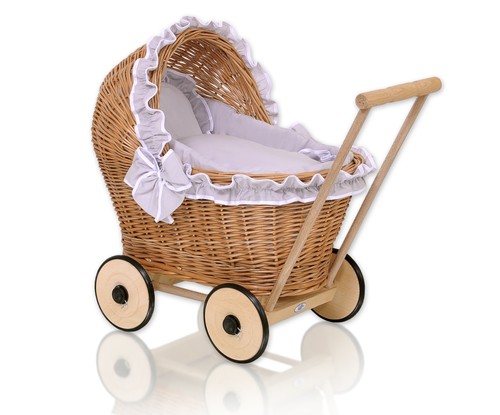 Puppenwagen aus korbgeflecht - puppenwagen,
