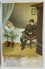 AK Motiv Litho Tod Sterben Sterbebett um 1910