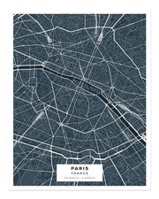 Stadtplan von Paris Wandkunst