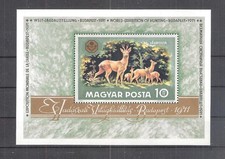 Ungarn Block 82A 1971 postfrisch Rehe Jagdausstellung -D1935