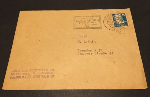 Ddr geschäftsbrief 1953 - ddr, ef