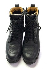 SHIMA Thomson kurze Motorradstiefel aus Leder für Herren, Größe 45, schwarz