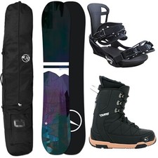 HERREN SNOWBOARD SET TRANS FR PURPLE 152 CM + TEAM BINDUNG GR. L + BOOTS + BAG