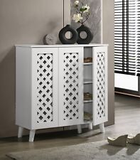 Weiß Schuhschrank Standregal 3-türig Aufbewahrungsschrank Sideboard Konsolenschrank