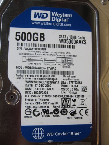 Western digital 500gb - western,