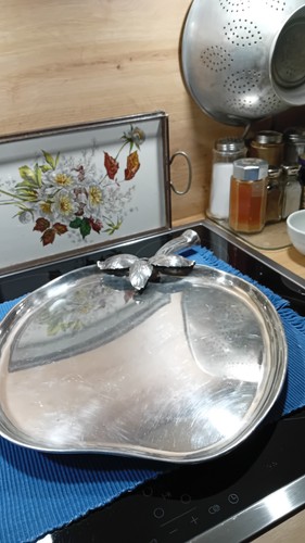 Altes silbertablett apfel - silbertablett=, =