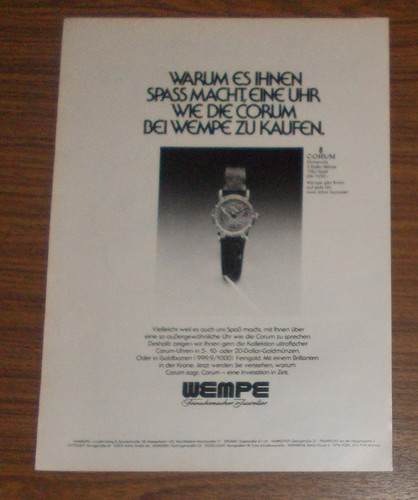 Seltene werbung vintage corum - vintage,