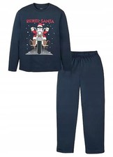 Pyjama mit weihnachtlichem Motiv Gr. 52/54 L Dunkelblau Herren-Schlafanzug Neu