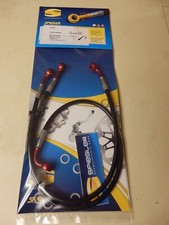 GSX R 600 & 750 K8 / K9 SPIEGLER STAHLFLEX vorne mitABE ROT_SCHWARZ GSXR750 A165