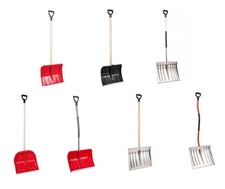 Schneeschieber Schneeräumer 40-59cm mit Holz/ALU Stiel und D-Griffe