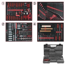KS TOOLS Universal-Systemeinlagen-Satz für 4 Schubladen mit 515 Premium-Werkz...