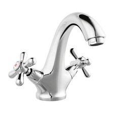 Waschtischarmatur Nostalgie Zweigriff Waschbecken Wasserhahn mit Ablaufgarnitur